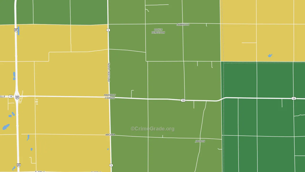 Farrville, IN Map of Assault Rates