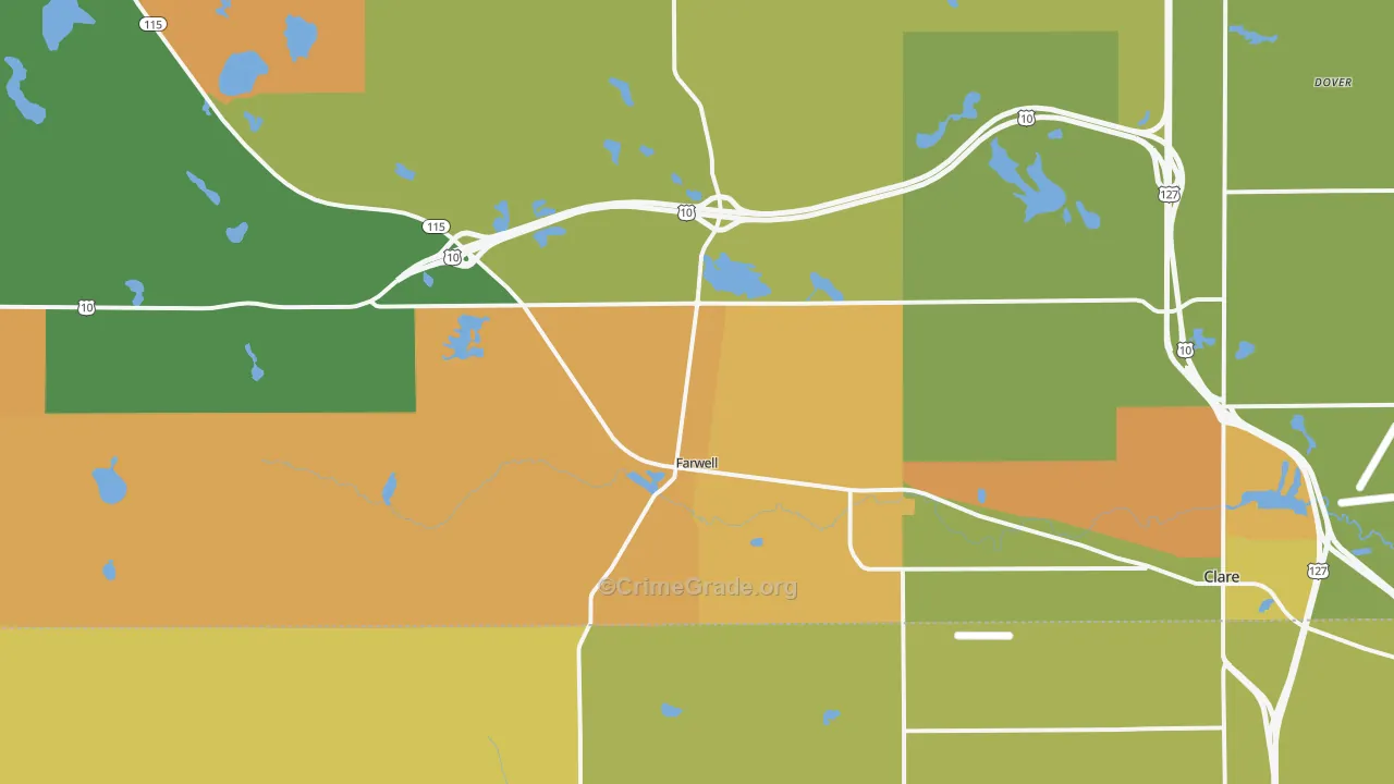 Farwell, MI Map of Assault Rates