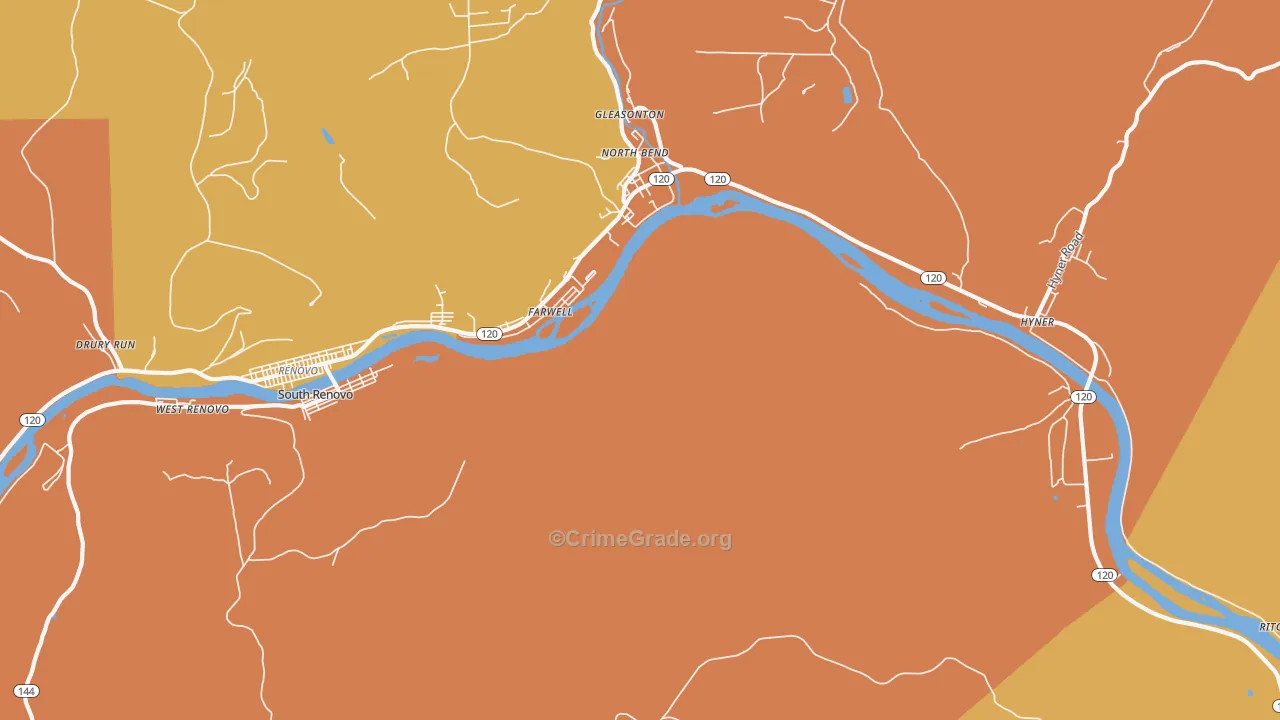 Farwell, PA Map of Assault Rates