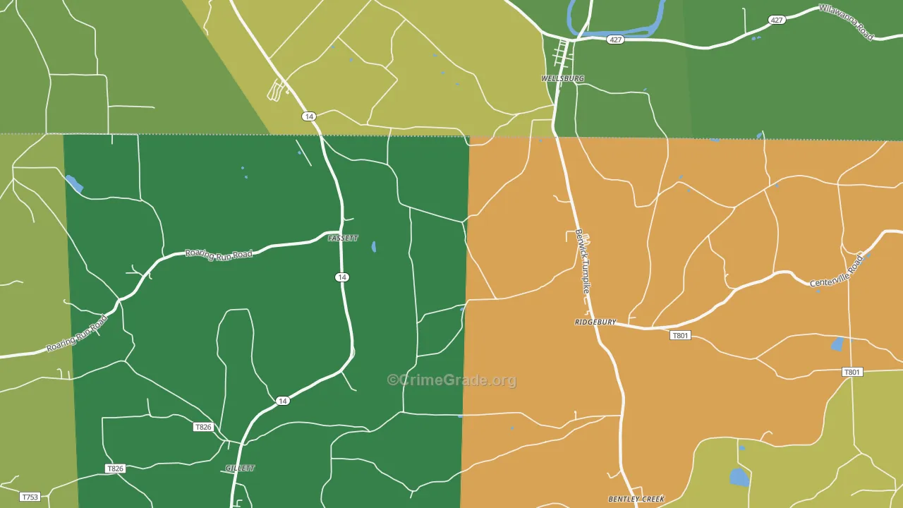 Fassett, PA Map of Assault Rates