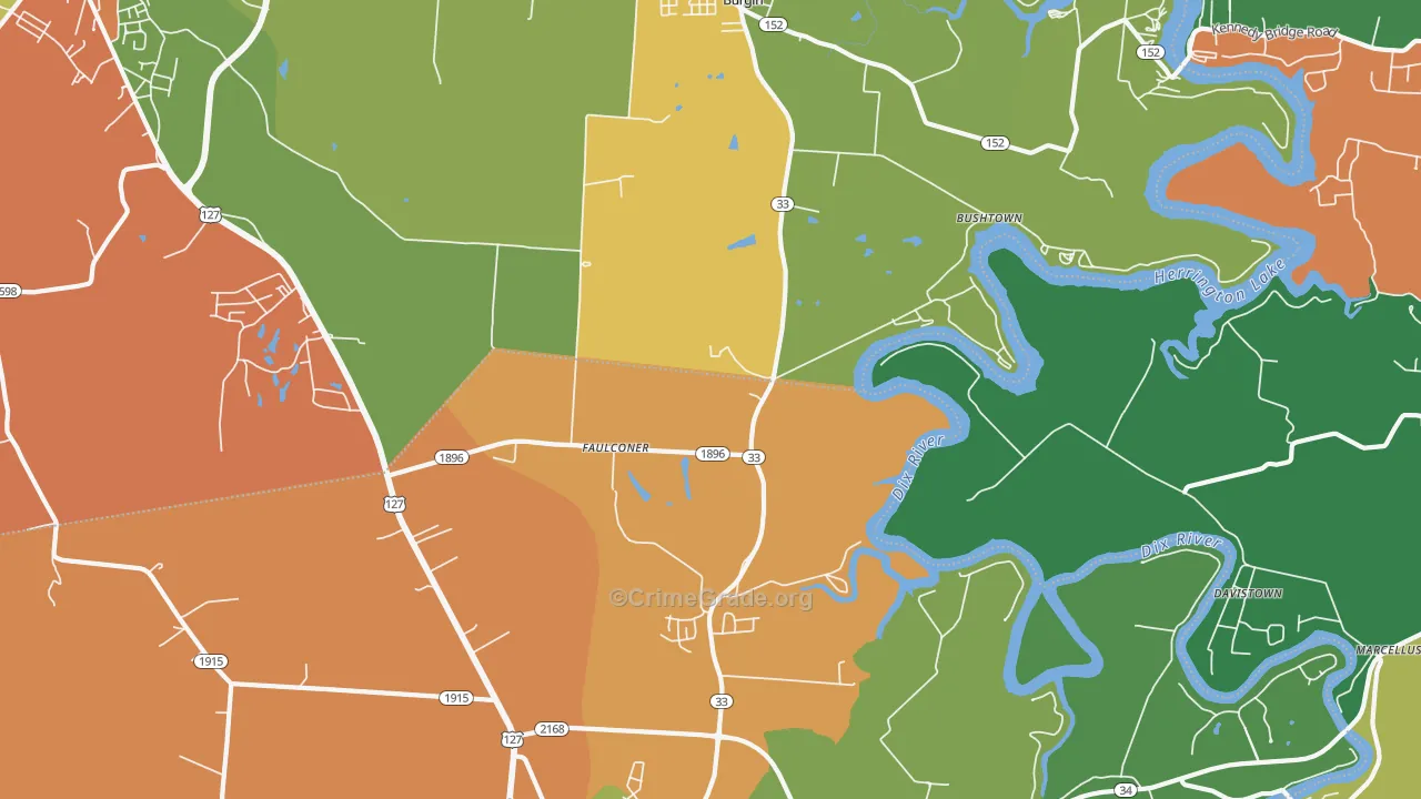 Faulconer, KY Map of Assault Rates