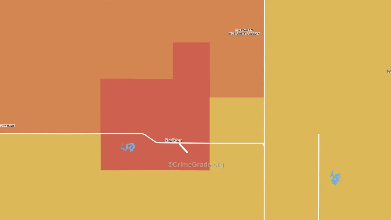 Faulk County, SD Map of Assault Rates