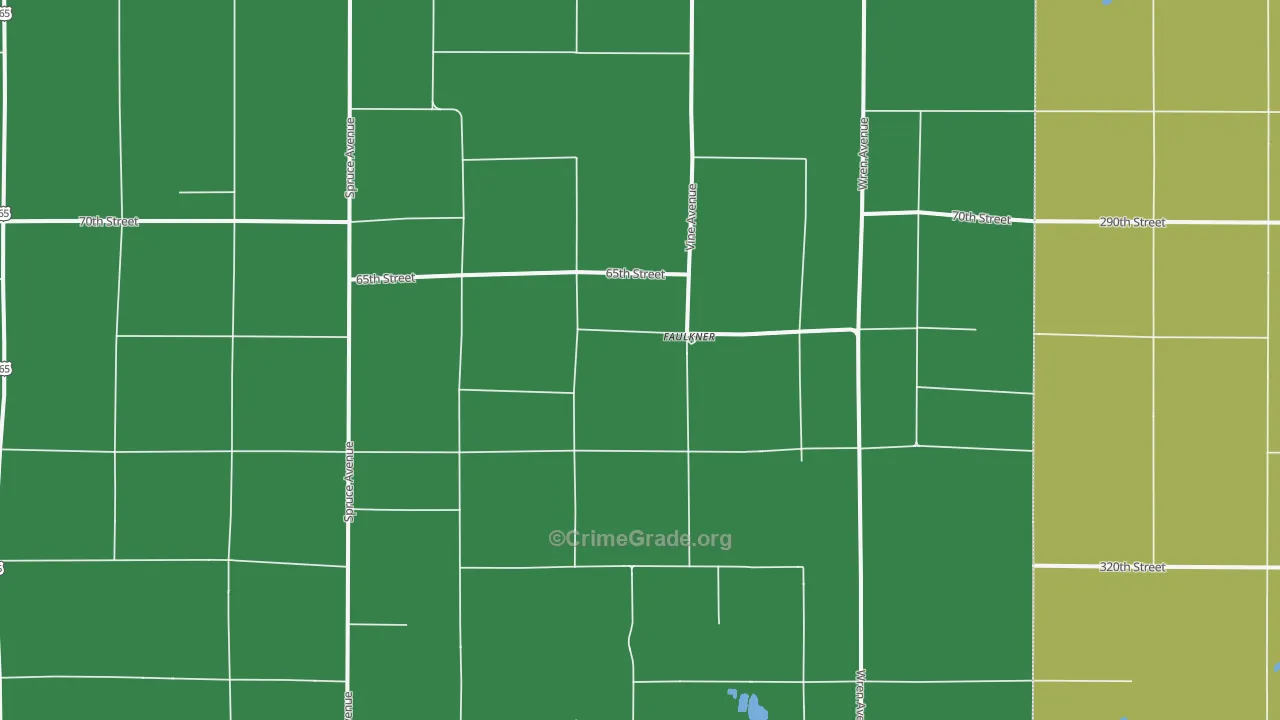 Faulkner, IA Map of Assault Rates