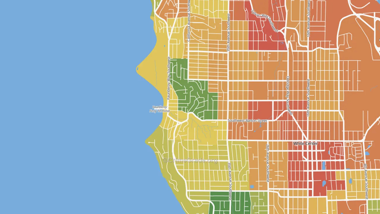 Fauntleroy, Seattle, WA Map of Assault Rates
