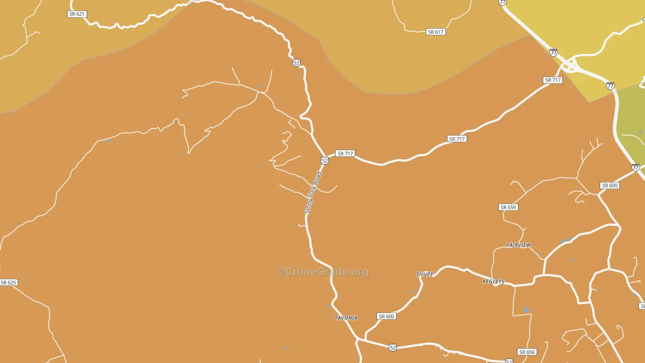 Favonia, VA Map of Assault Rates