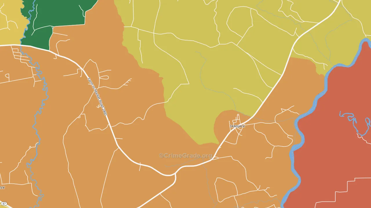 Fawil, TX Map of Assault Rates