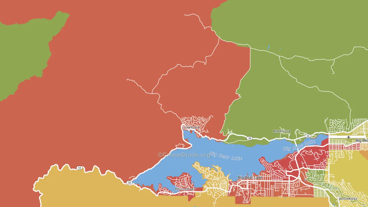 Fawnskin, CA Map of Assault Rates