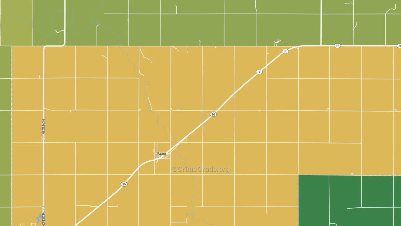 Faxon, OK Map of Assault Rates