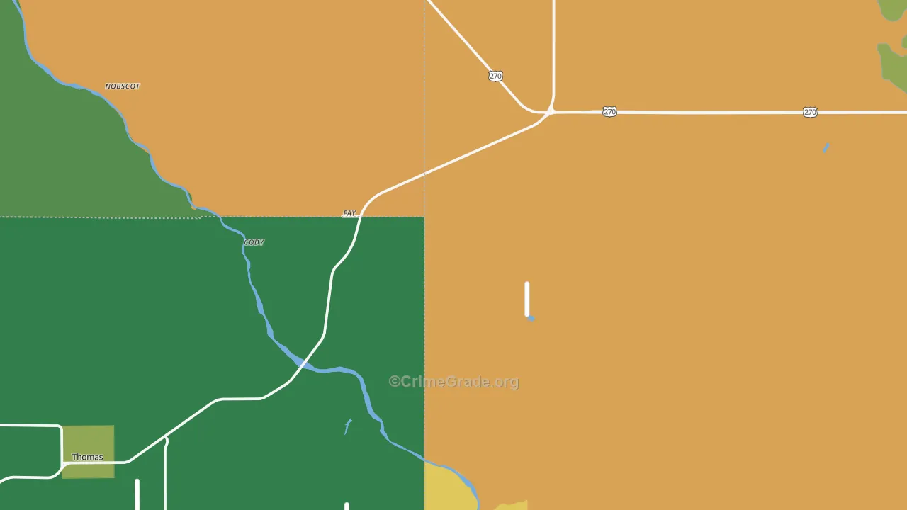 Fay, OK Map of Assault Rates