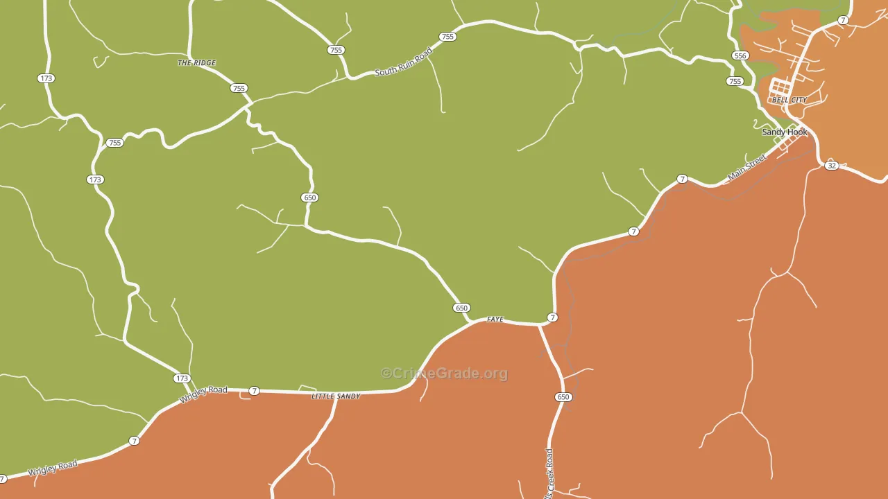 Faye, KY Map of Assault Rates