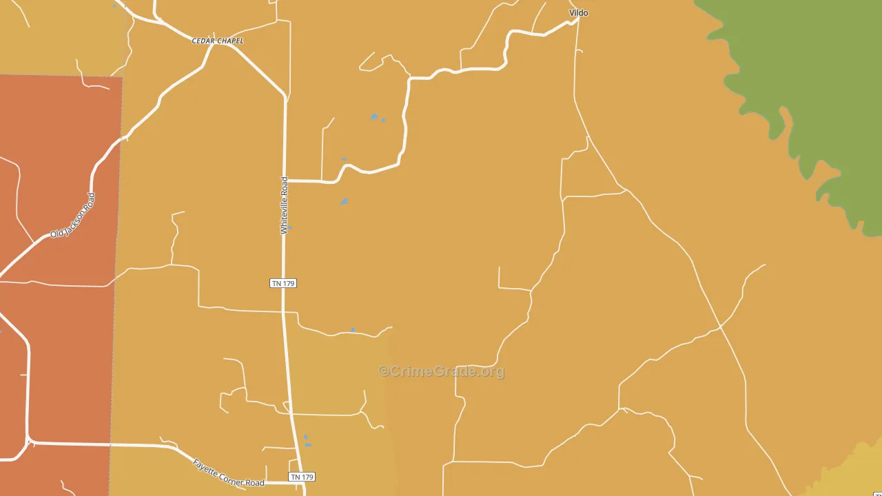 Fayette Corners, TN Map of Assault Rates