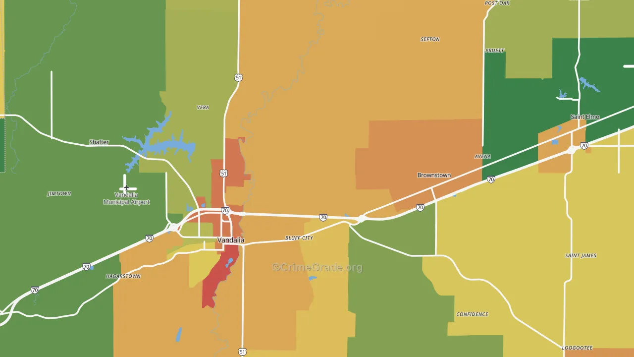 Fayette County, IL Map of Assault Rates