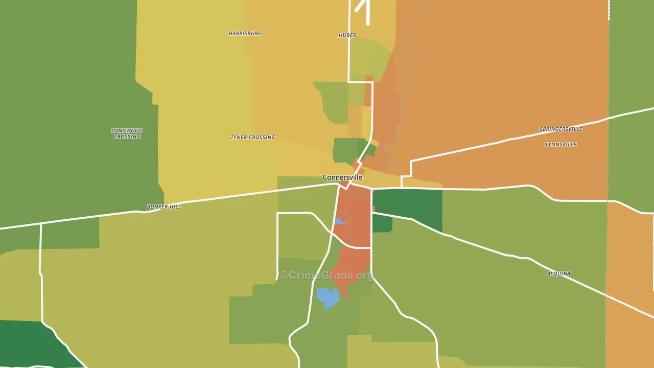 Fayette County, IN Map of Assault Rates