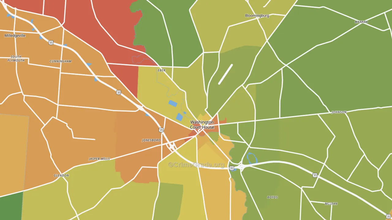 Fayette County, OH Map of Assault Rates