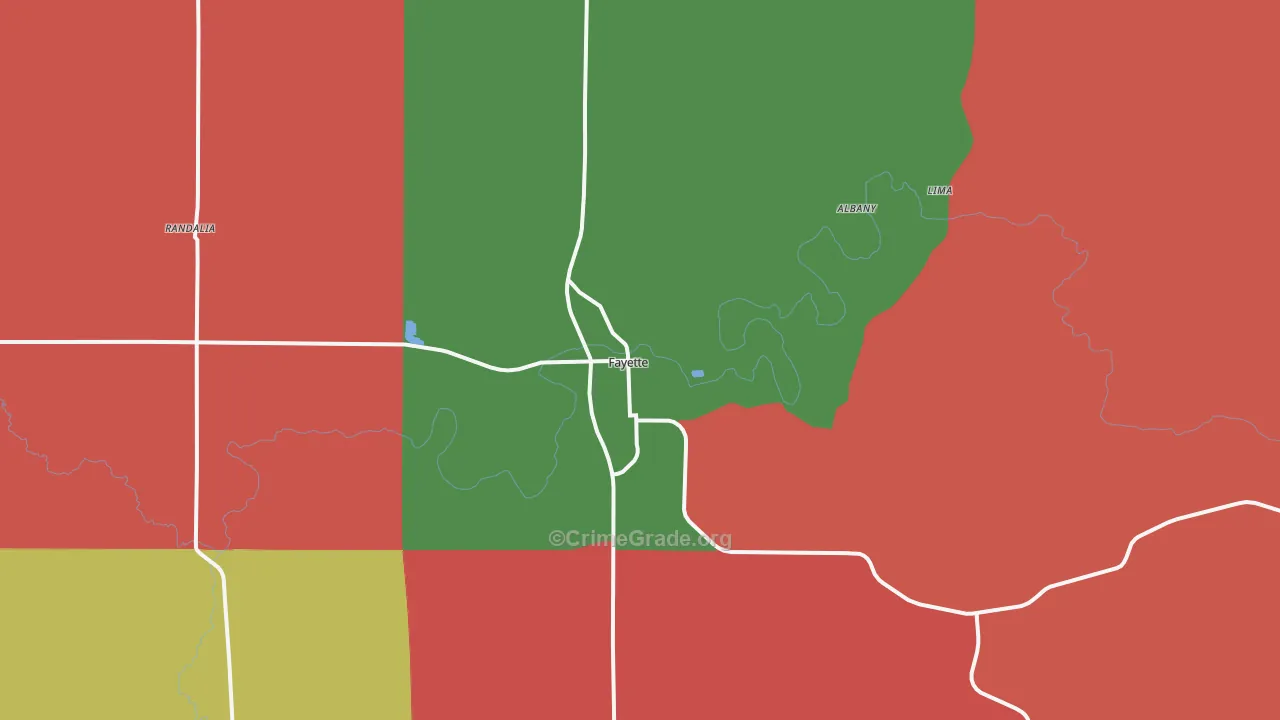 Fayette, IA Map of Assault Rates