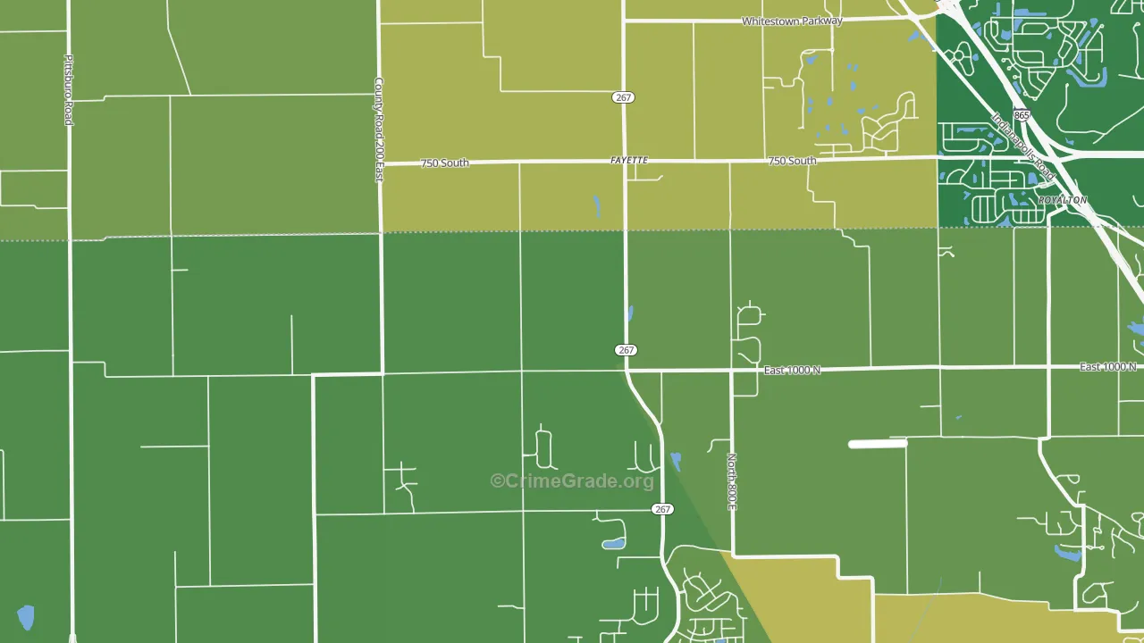 Fayette, IN Map of Assault Rates
