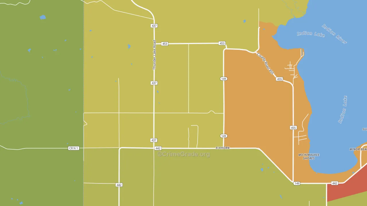 Fayette, MI Map of Assault Rates