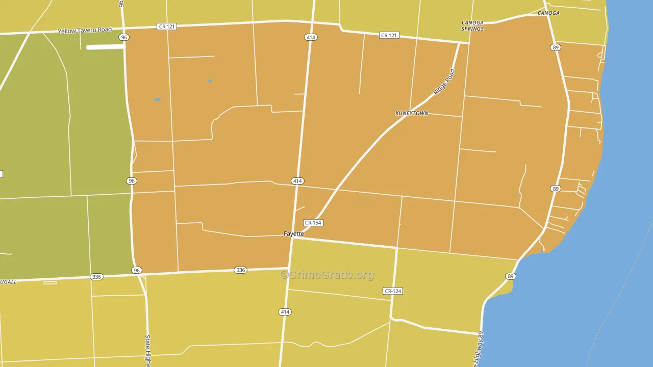 Fayette, NY Map of Assault Rates