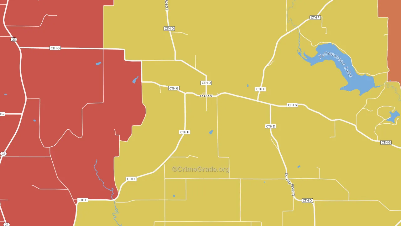 Fayette, WI Map of Assault Rates