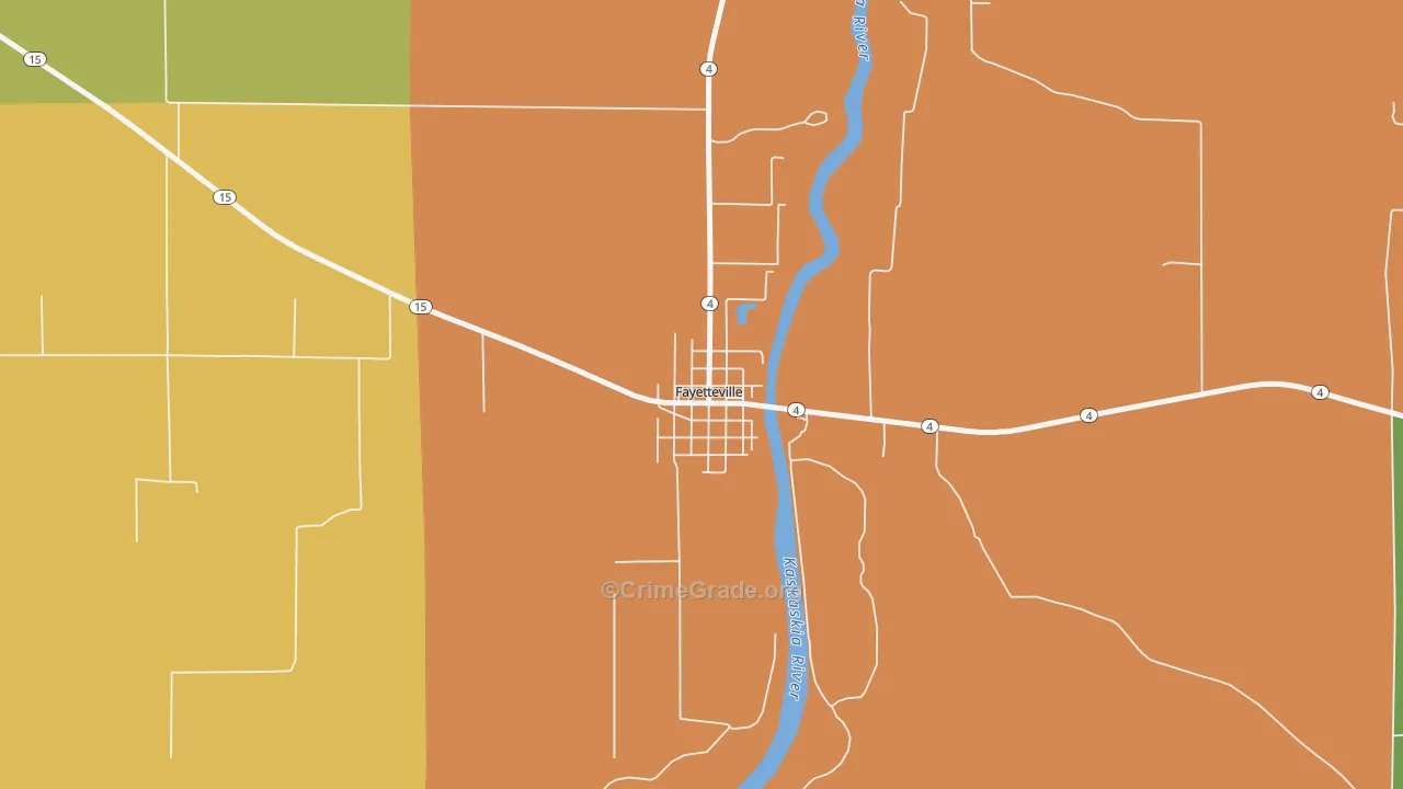 Fayetteville, IL Map of Assault Rates