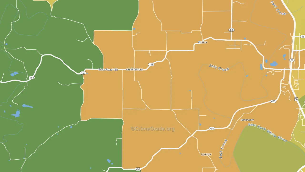 Fayetteville, IN Map of Assault Rates