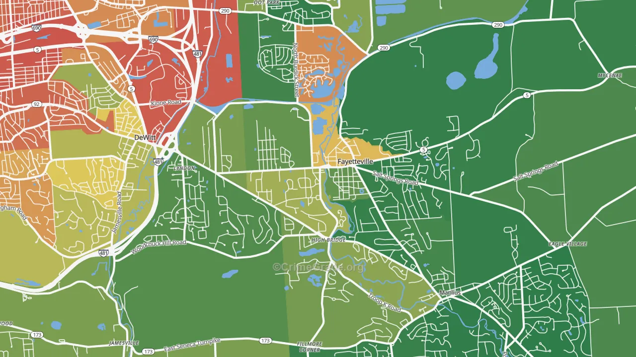 Fayetteville, NY Map of Assault Rates