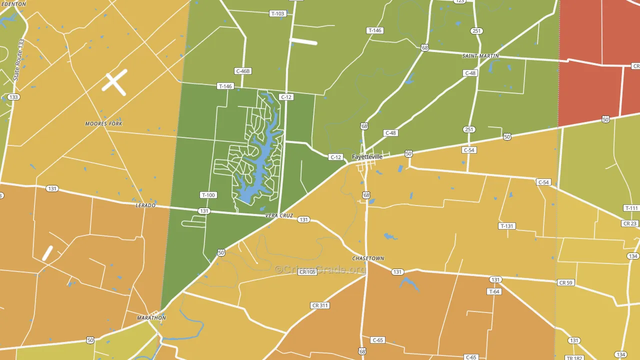 Fayetteville, OH Map of Assault Rates