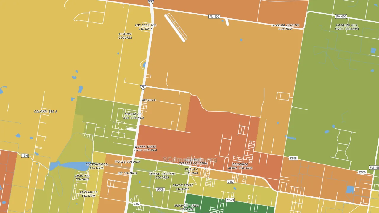 Faysville, TX Map of Assault Rates