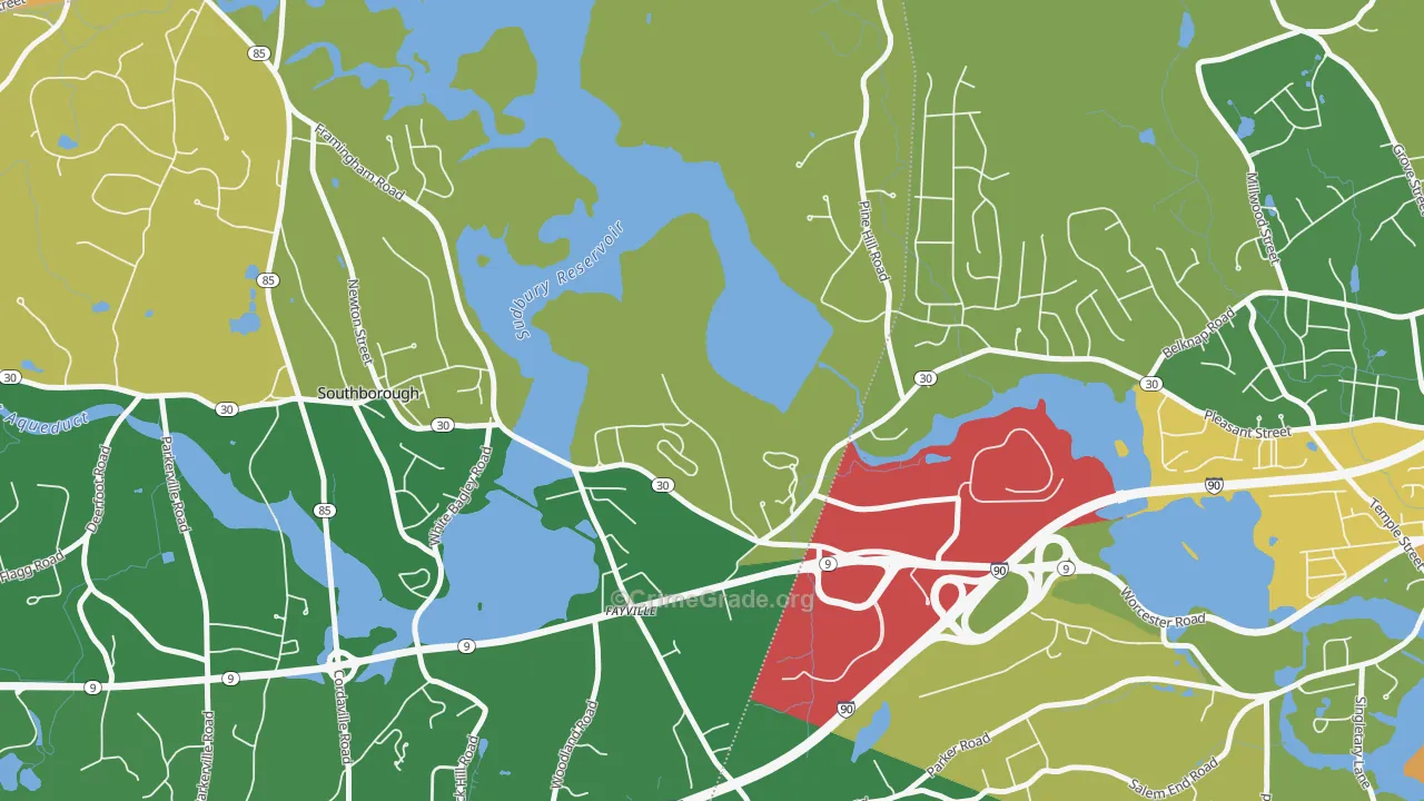 Fayville, MA Map of Assault Rates