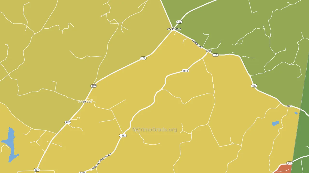 Fearsville, KY Map of Assault Rates
