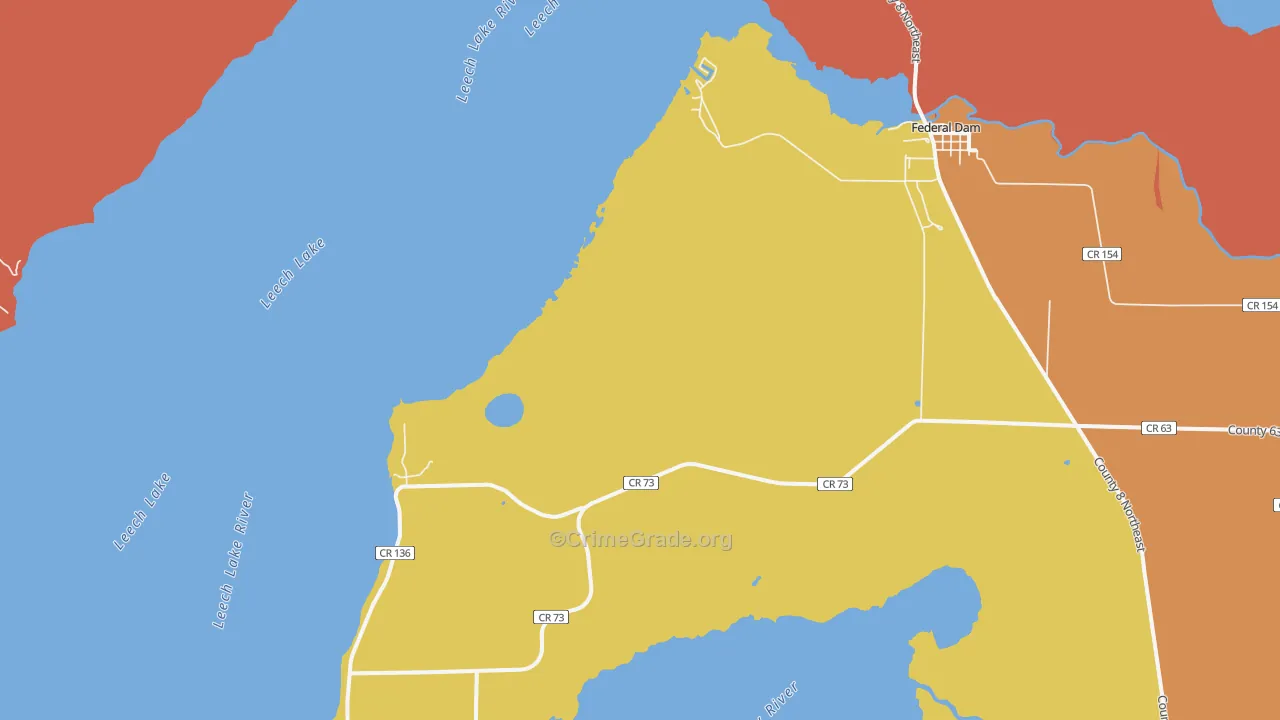Federal Dam, MN Map of Assault Rates