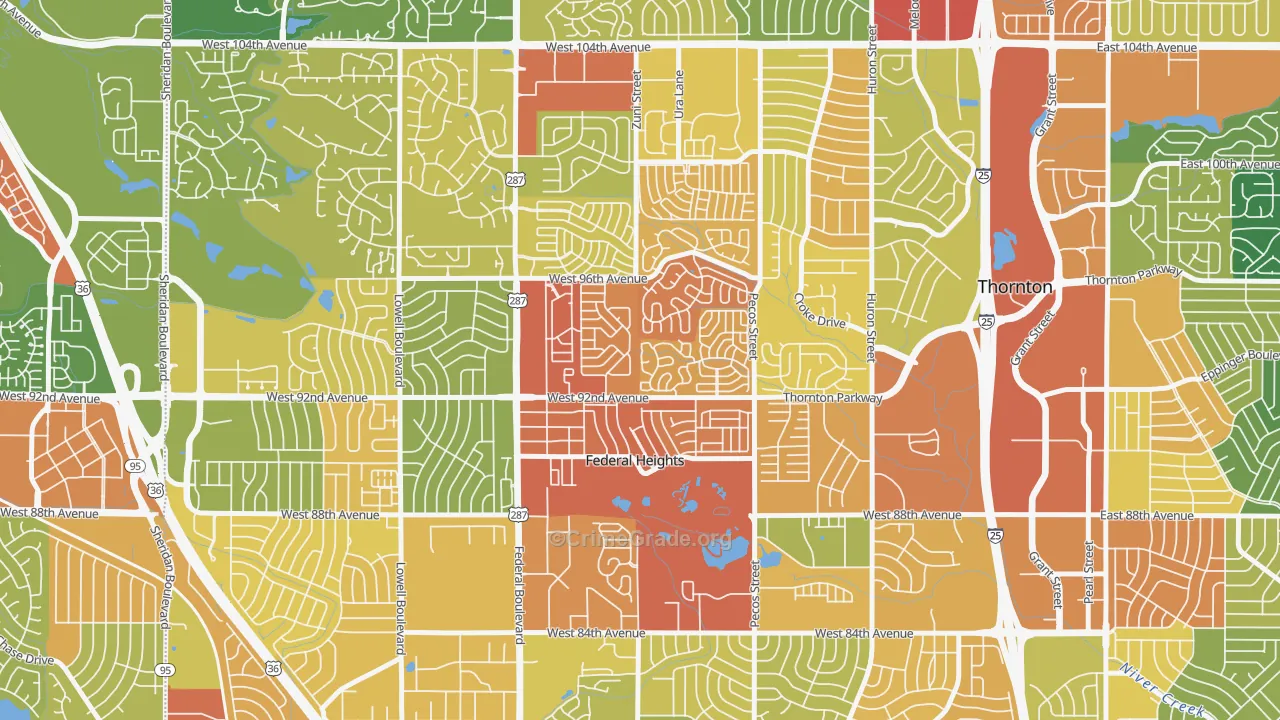 Federal Heights, CO Map of Assault Rates