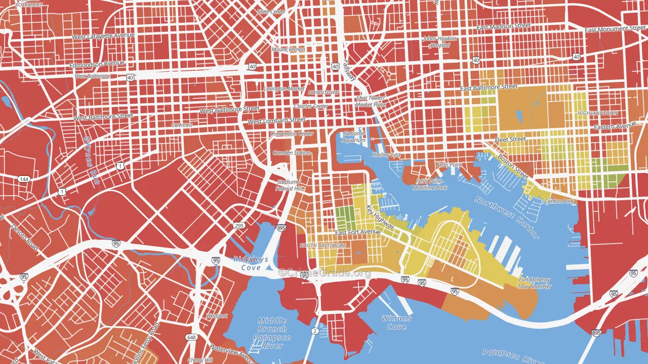 Federal Hill-Montgomery, Baltimore, MD Map of Assault Rates