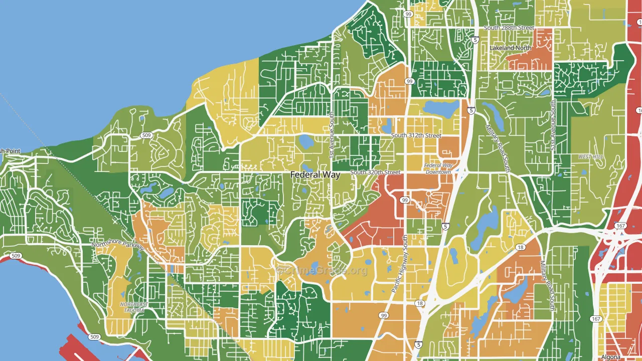Federal Way, WA Map of Assault Rates