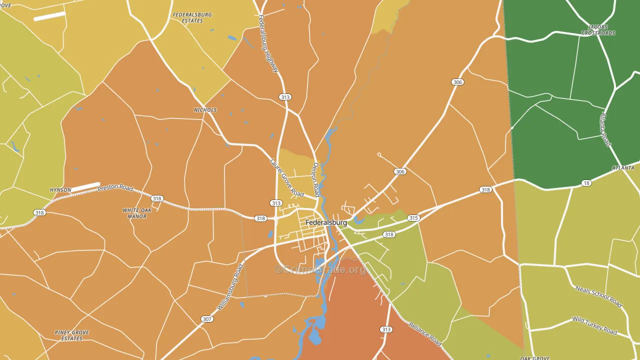 Federalsburg, MD Map of Assault Rates