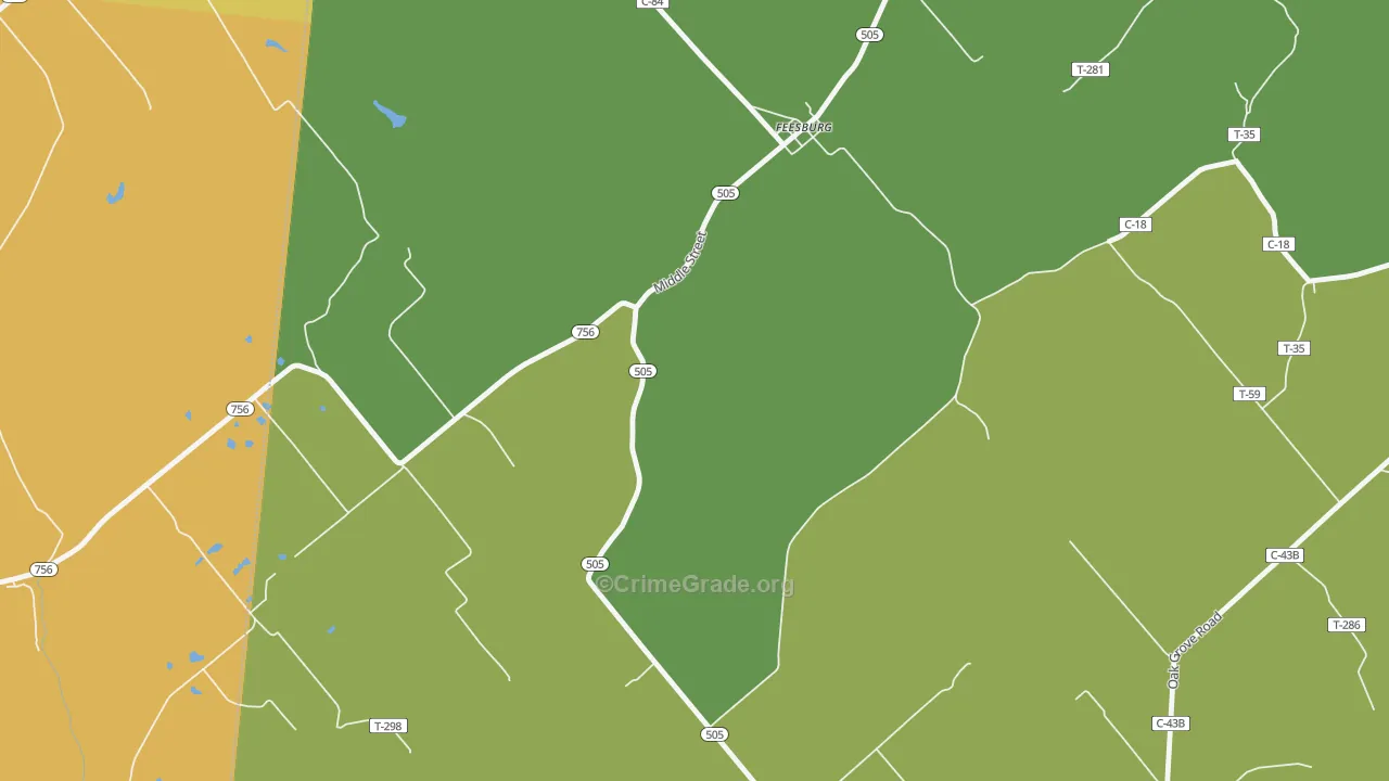 Feesburg, OH Map of Assault Rates