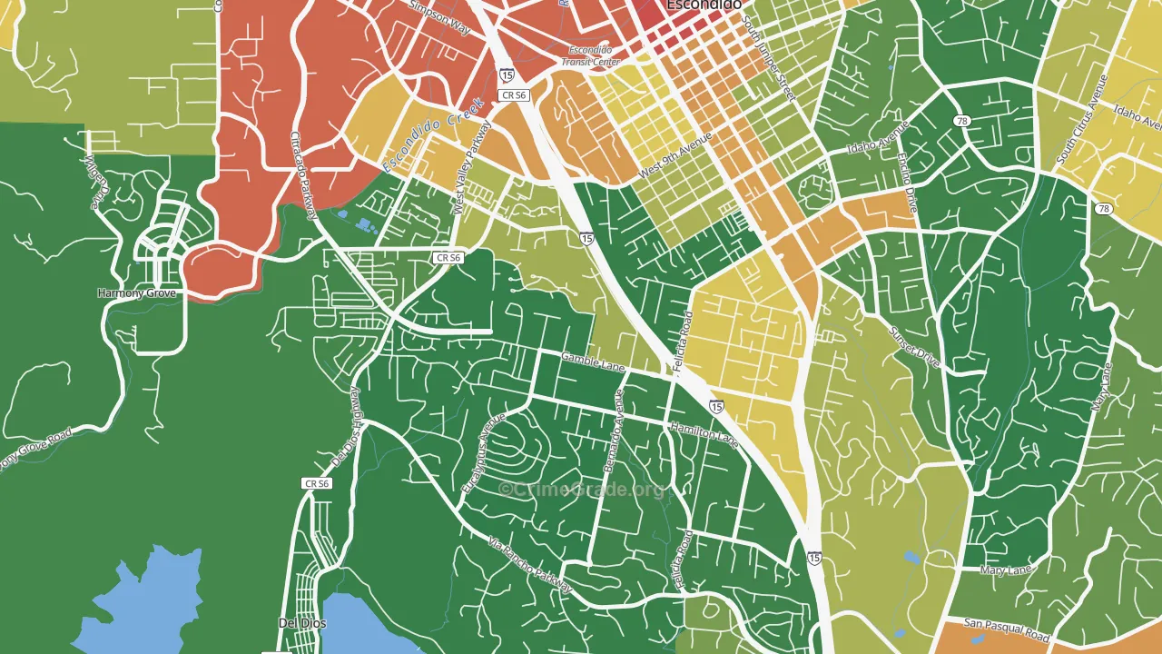 Felicita, Escondido, CA Map of Assault Rates