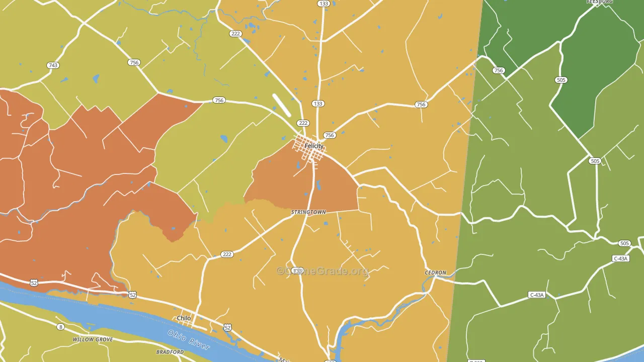 Felicity, OH Map of Assault Rates