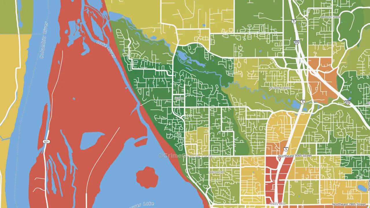 Felida-Starcrest, Vancouver, WA Map of Assault Rates