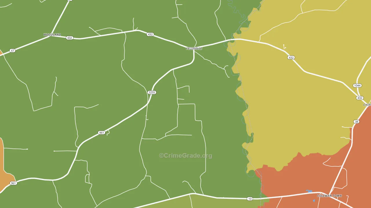 Felixville, LA Map of Assault Rates