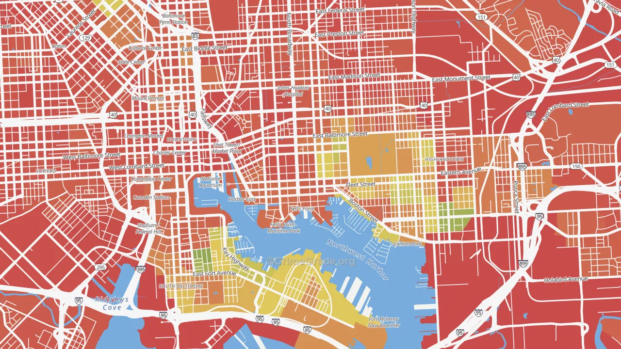 Fells Point, Baltimore, MD Map of Assault Rates