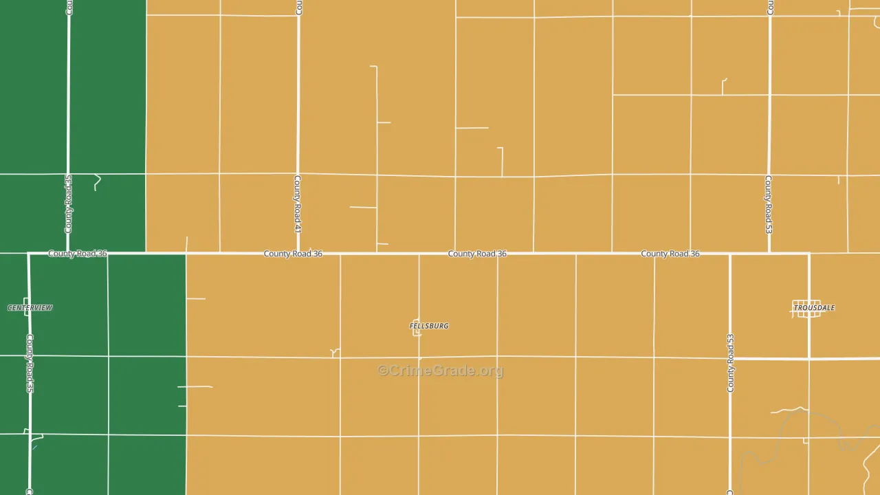Fellsburg, KS Map of Assault Rates