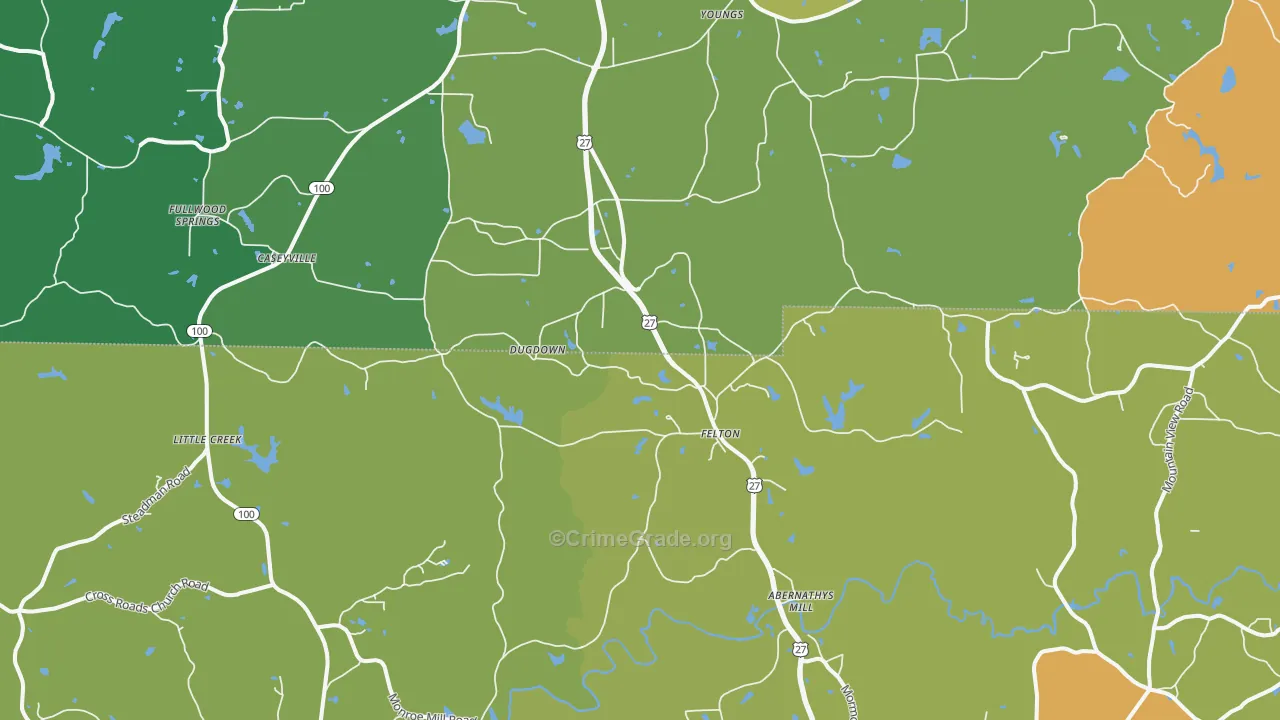 Felton, GA Map of Assault Rates
