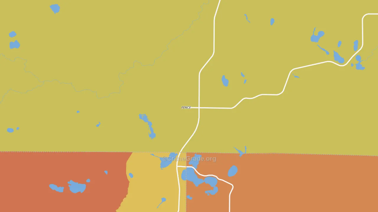 Fence, WI Map of Assault Rates
