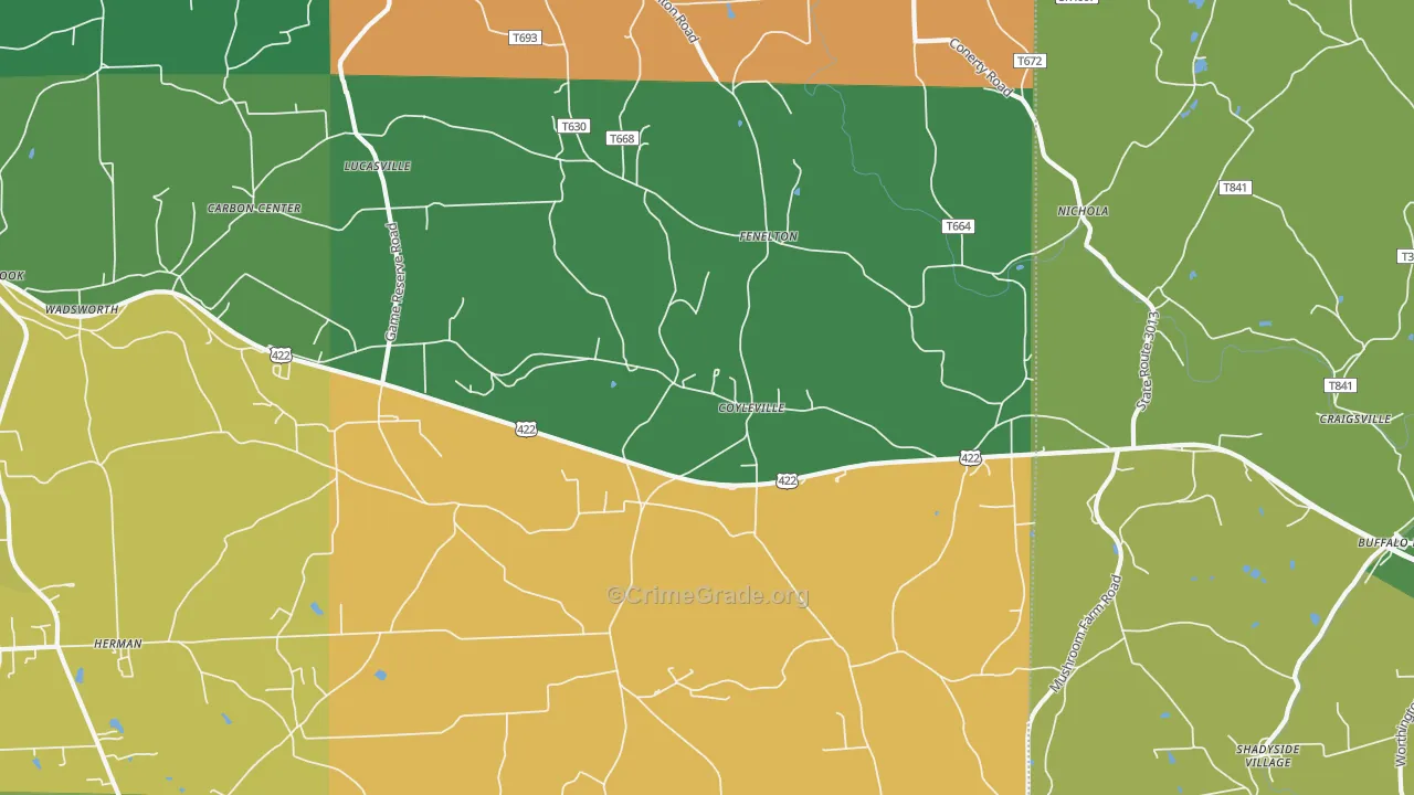 Fenelton, PA Map of Assault Rates