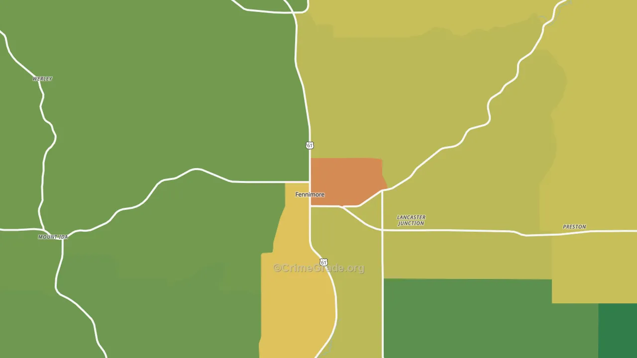 Fennimore, WI Map of Assault Rates