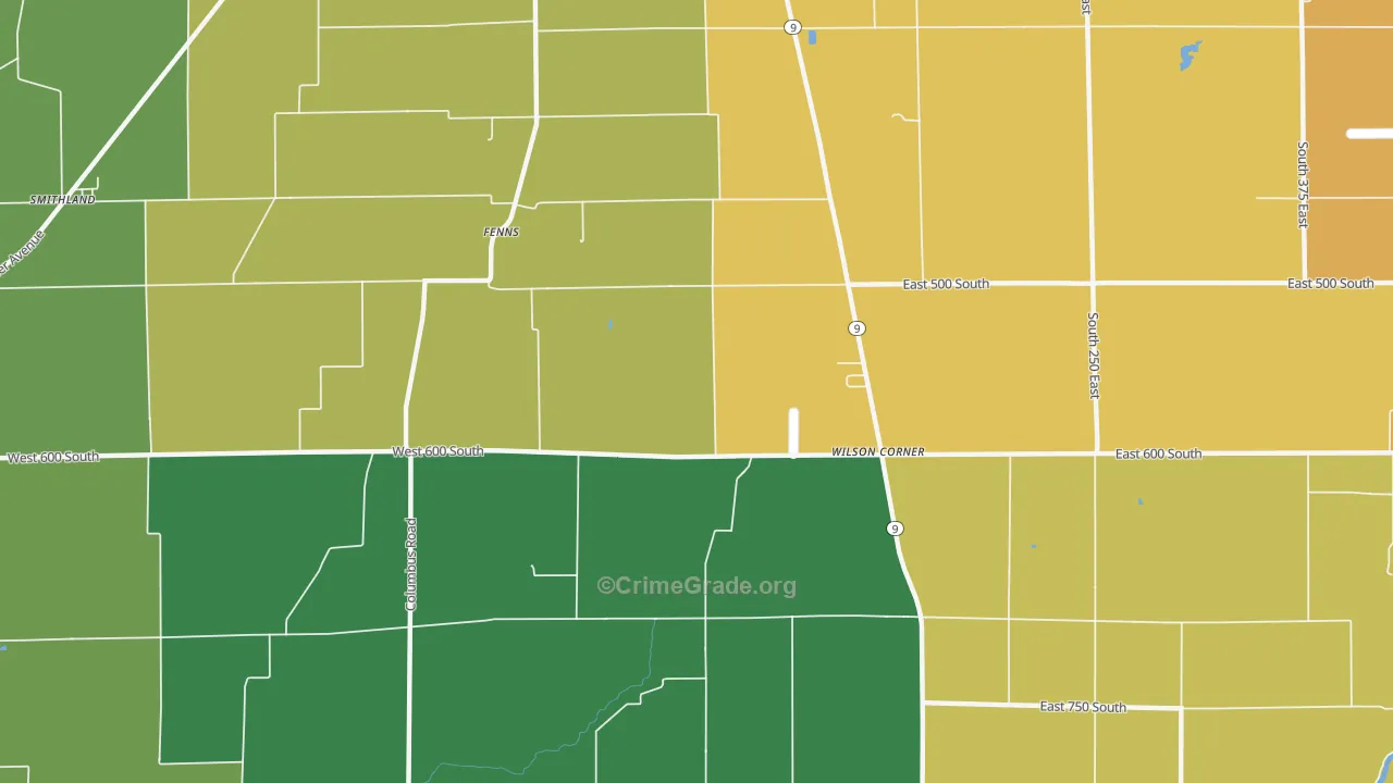 Fenns, IN Map of Assault Rates