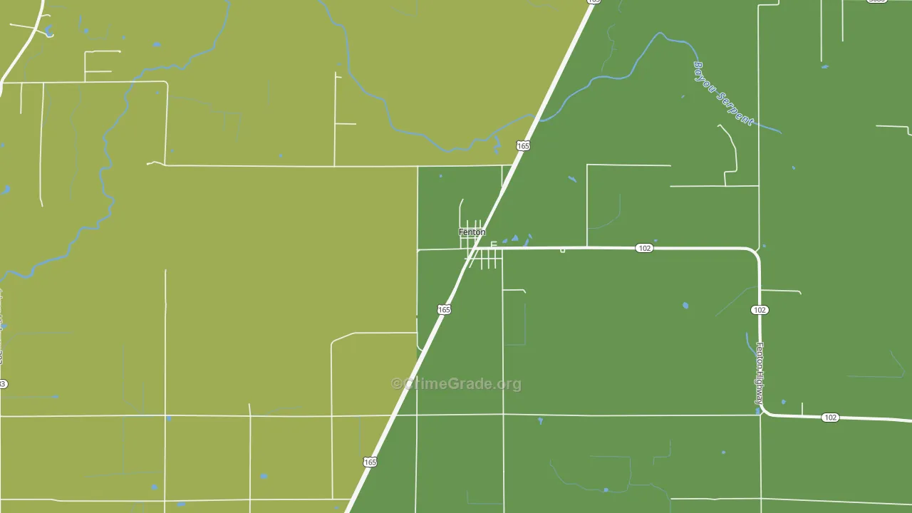 Fenton, LA Map of Assault Rates