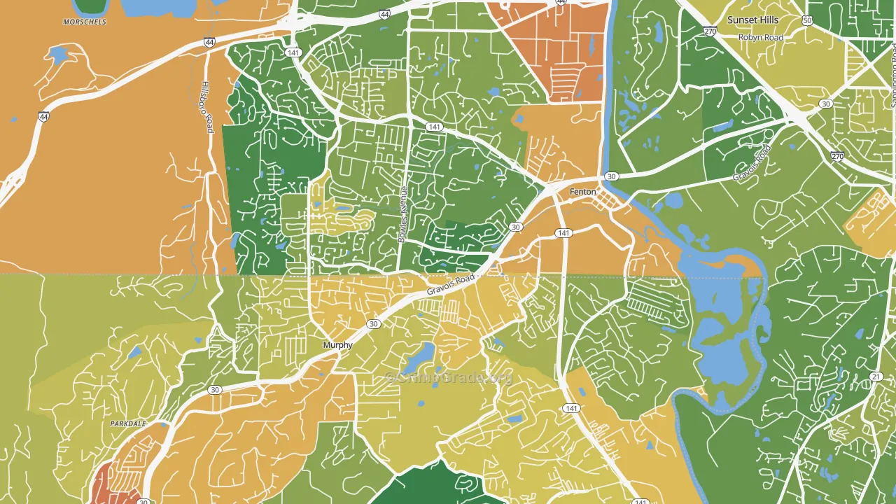 Fenton, MO Map of Assault Rates