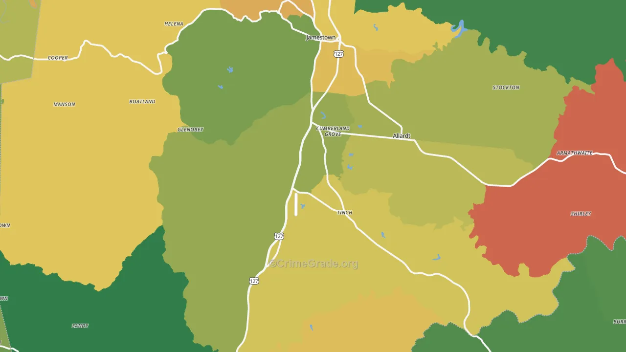 Fentress County, TN Map of Assault Rates